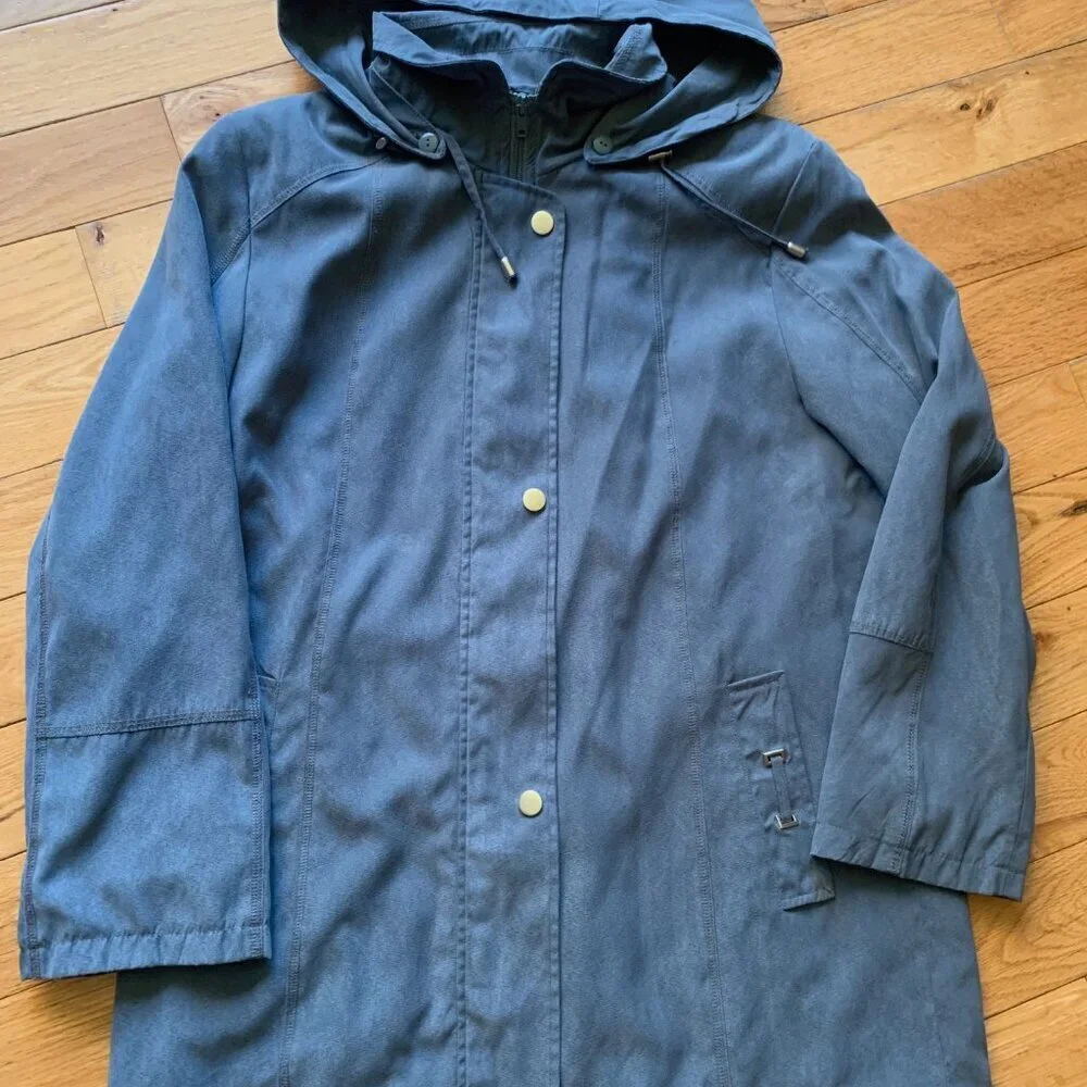 Fen-nelli Women’s Sage Green Suede Feel Hooded Jacket | Size 9/10 - Picture 5 of 10